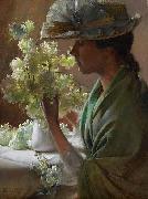 Charles Courtney Curran Lady with a Bouquet china oil painting artist